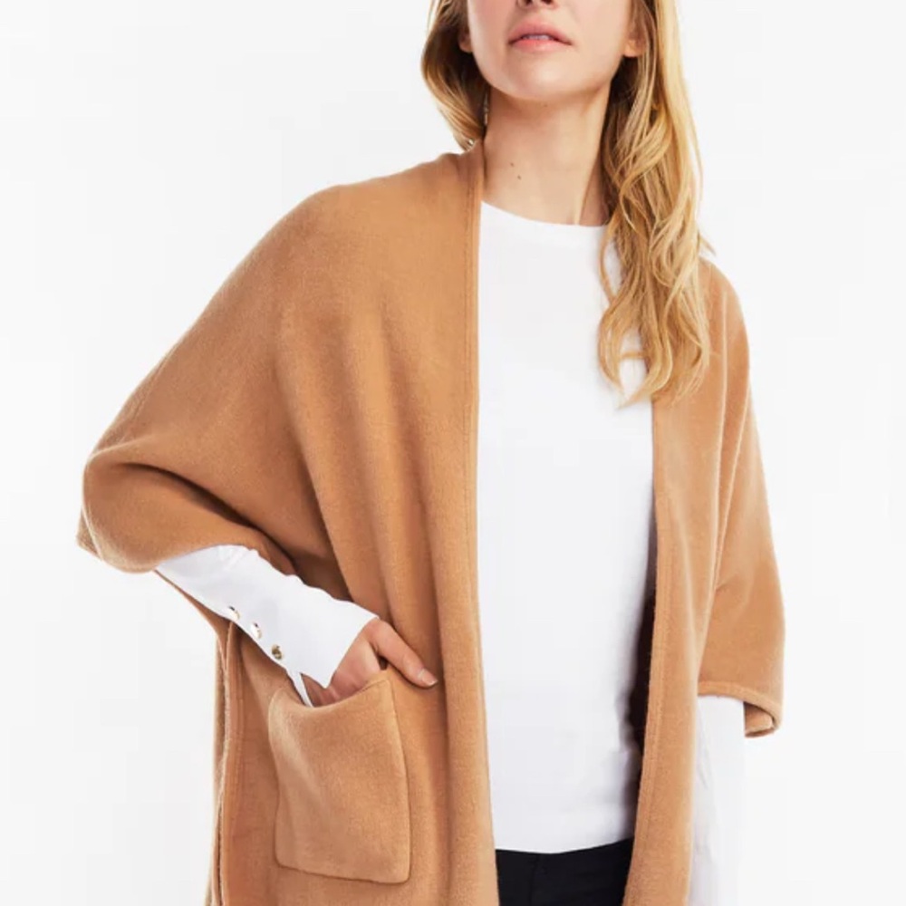 Look By M Basic Cape Poncho, Women’s Camel Sweater Acrylic One Size (0-10)